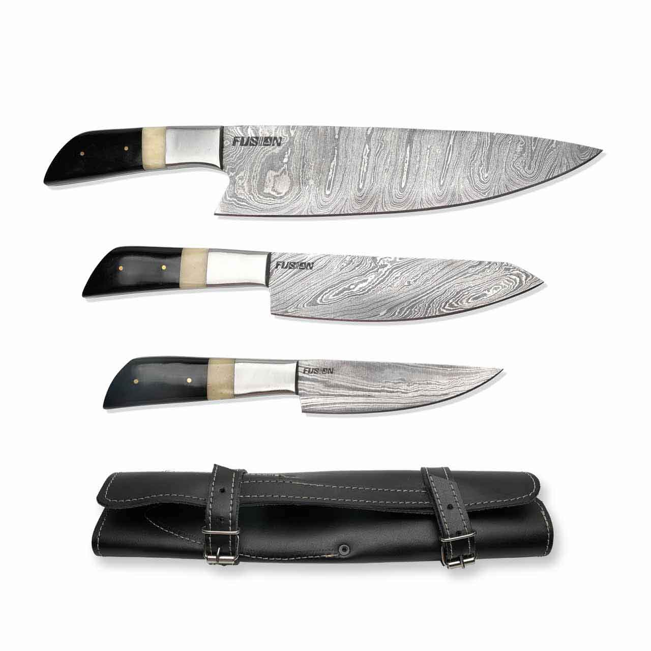 Damascus Steel Chef Knives Set Best kitchen knives set