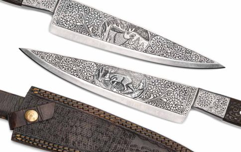 Engraved knives